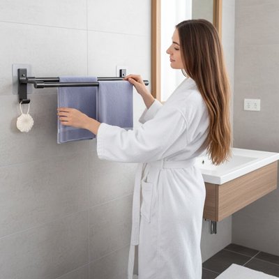 Porte serviette salle de bain utilisation simple et pratique