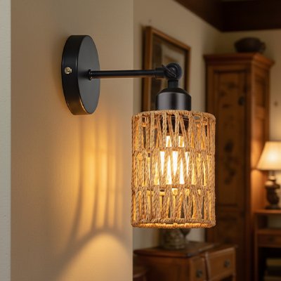 Applique murale rotin 