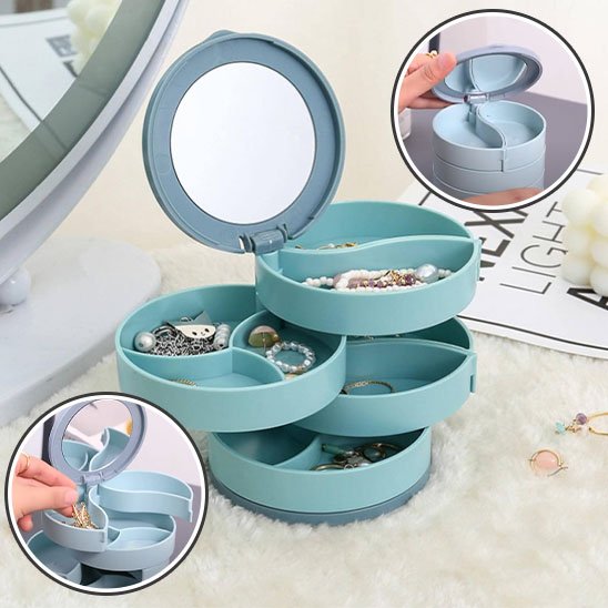 Boite à bijoux bleu pratique