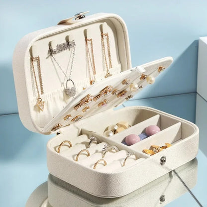 boite a bijoux fille blanche multi compartiments