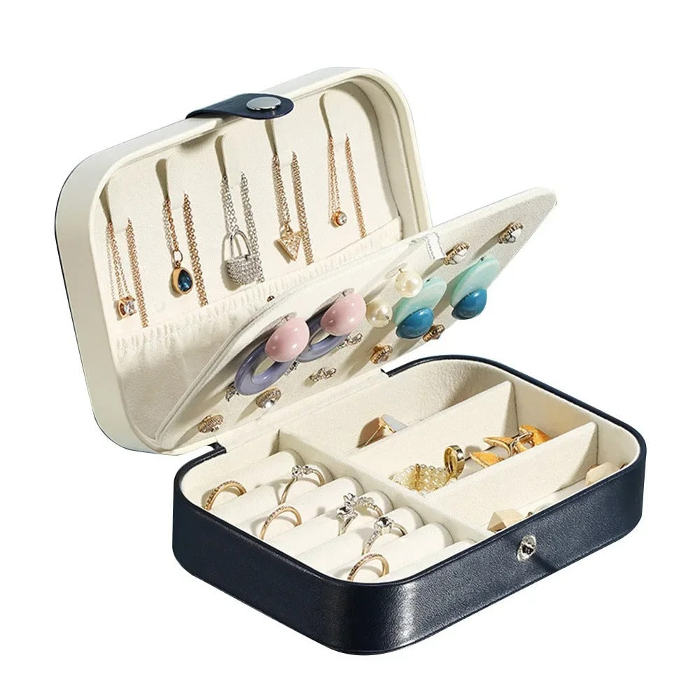 boite a bijoux fille noire multi compartiments