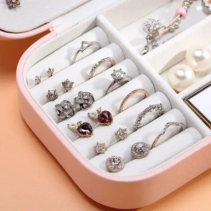 boite a bijoux fille rose multi compartiments zoom boucles