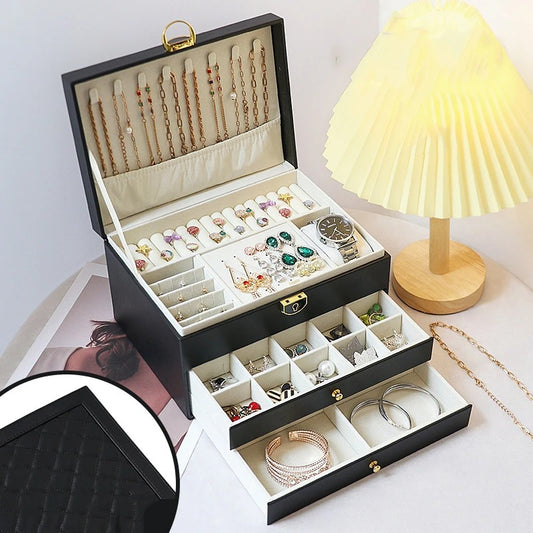 boite à bijoux velours organisation vue d'ensemble