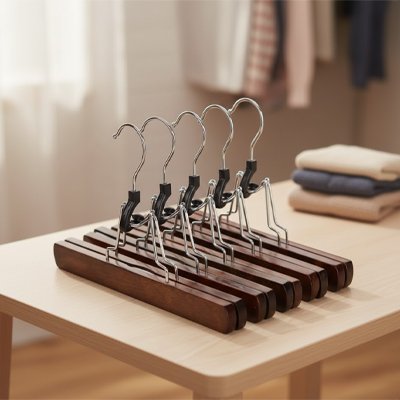 Cintre pantalon​ bois clips