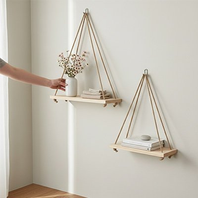 Etagere bois rangement livre et deco fleur