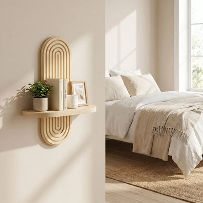 étagère murale bois rangement chambre épure