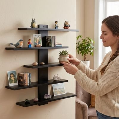 Etagere murale bois rangement figurines