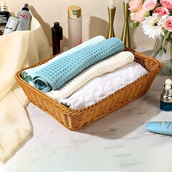 panier osier rangement serviettes