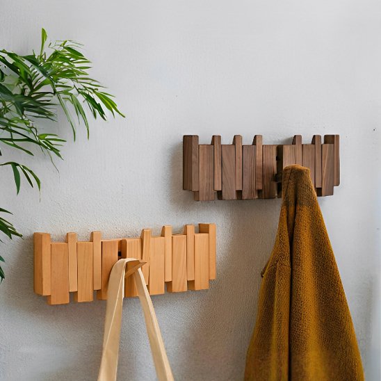 Porte manteau bois bicolore