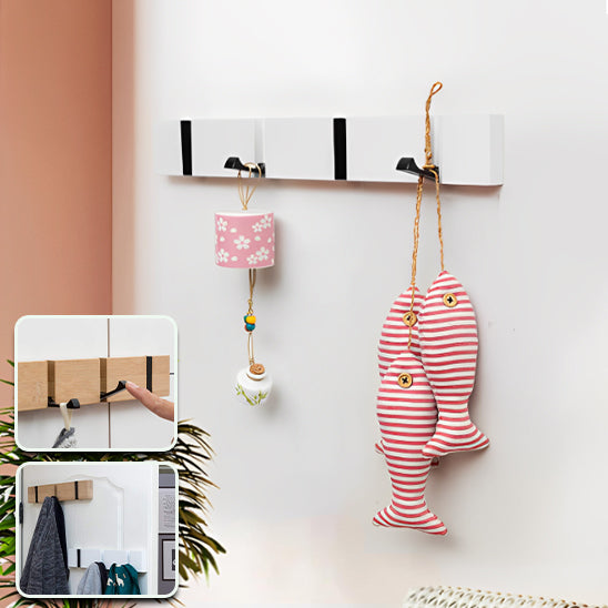 porte manteau bois épuré blanc simple