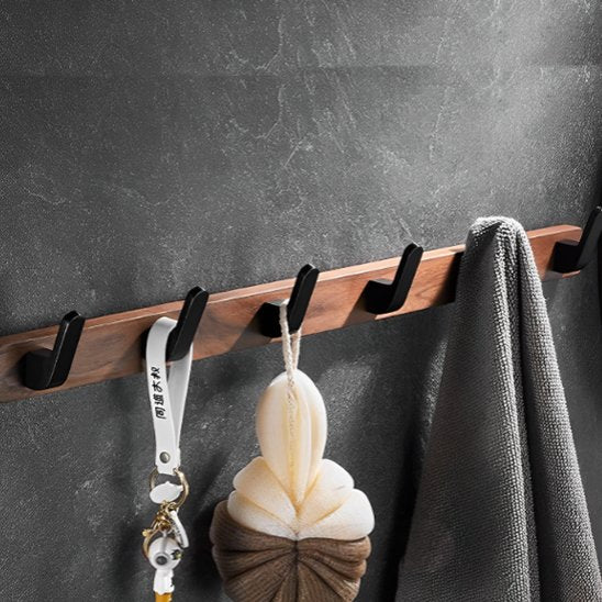 Porte manteau bois noir accessoires suspendus 