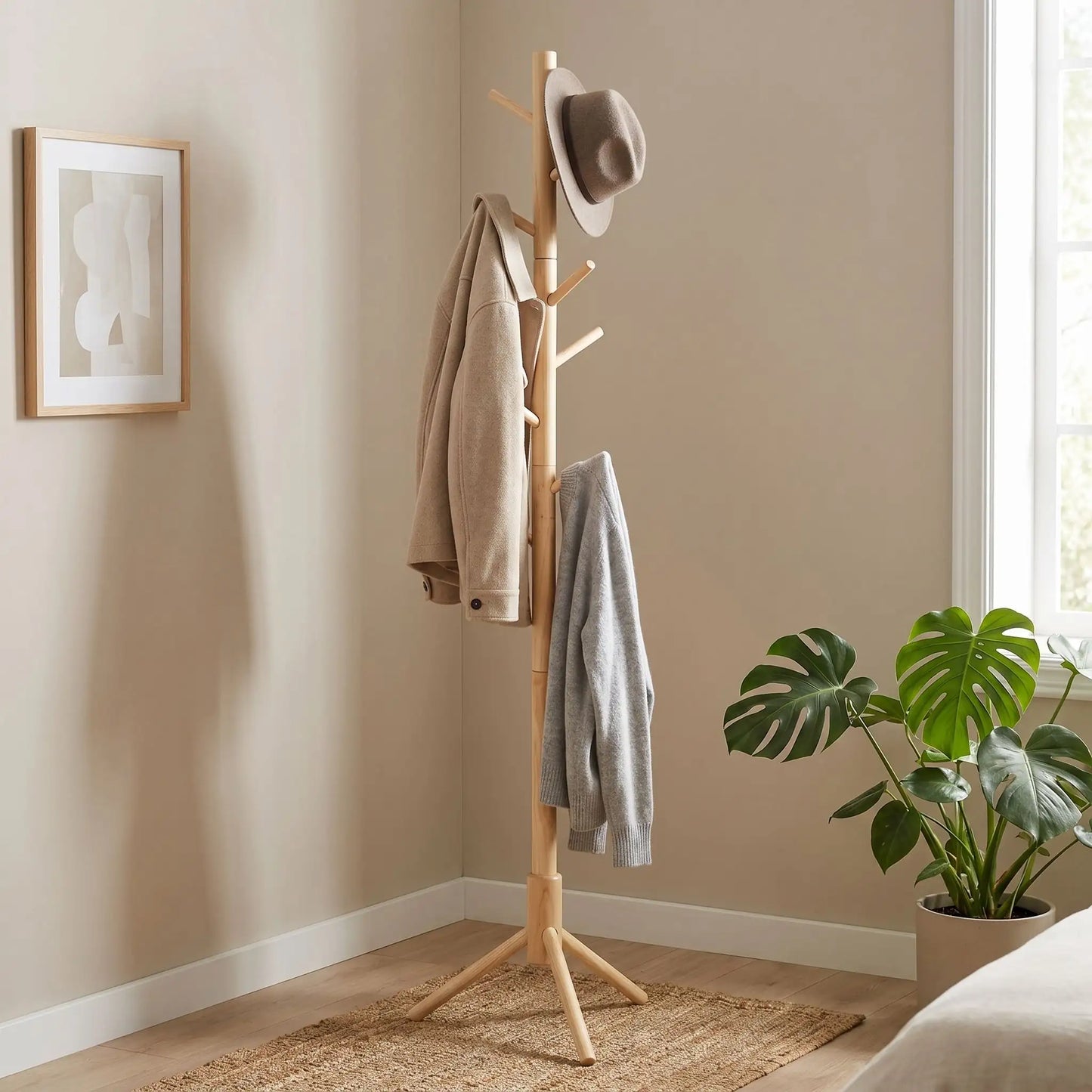 porte manteau bois pied lifestyle chambre
