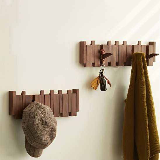 Porte manteau bois rangement entrée