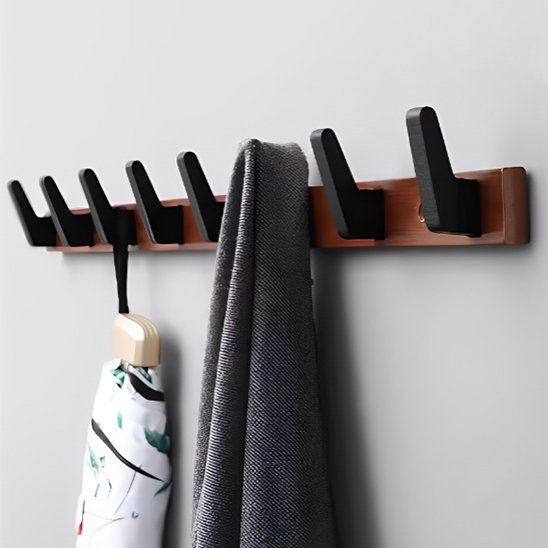 Porte manteau bois rangement mural