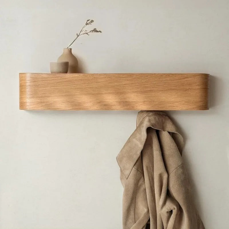 porte manteau mural bois naturel