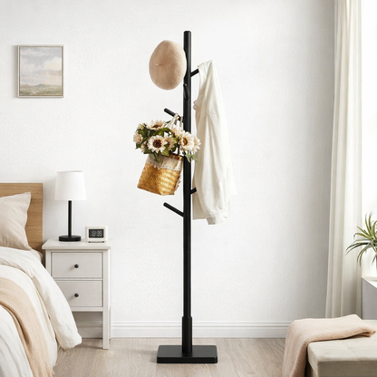 porte manteau sur pied bois minimaliste noir