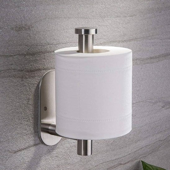 Porte papier toilette mural argenté vertical