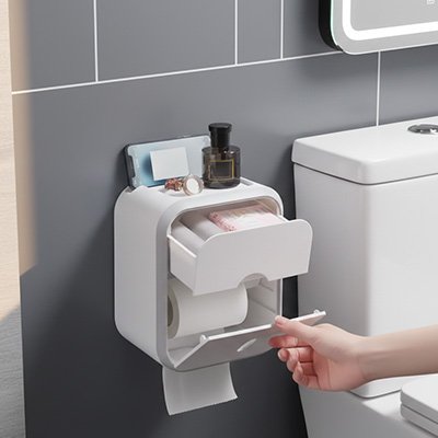 Porte papier toilette mural ouvert