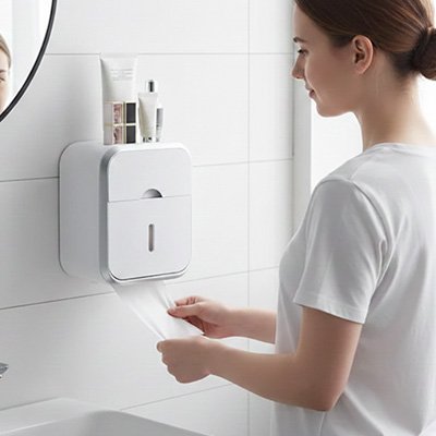 Porte papier toilette mural pratique