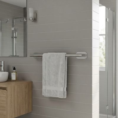 Porte serviette mural salle de bain gris epuré