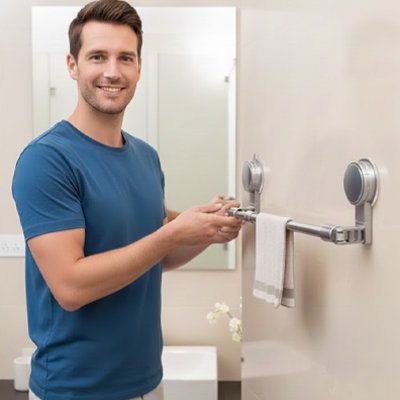 Porte serviette mural salle de bain montage simple
