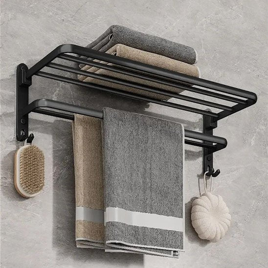 Porte serviette salle de bain étagère deux niveaux