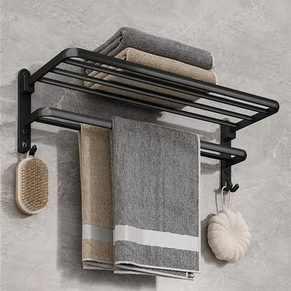 Porte serviette salle de bain étagère deux niveaux