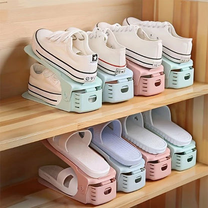 Rangement chaussure empilable sur deux niveaux