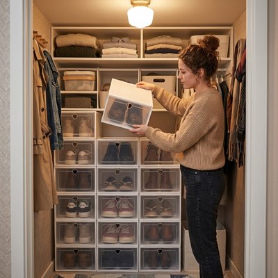 Rangement chaussure placard organisé
