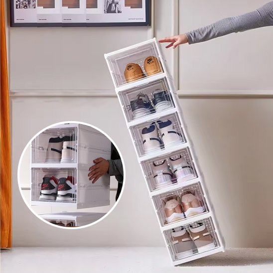Rangement chaussures boîtes inclinées