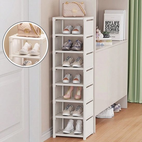 Rangement chaussures huit niveaux focus dessus